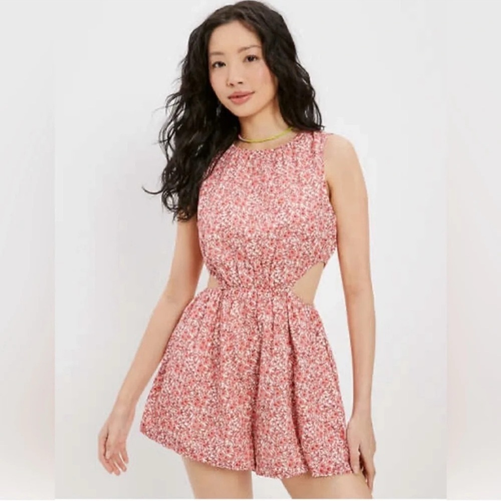American Eagle Floral Cutout Romper